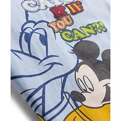 Babyhug Disney Single Jersey Knit Half Sleeves T-Shirt With Mickey & Pluto Graphics - Light Blue