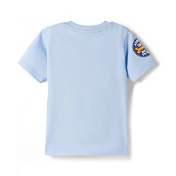 Babyhug Disney Single Jersey Knit Half Sleeves T-Shirt With Mickey & Pluto Graphics - Light Blue