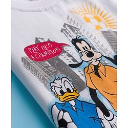 Babyhug Disney Single Jersey Knit Half Sleeves T-Shirt With Front & Back Mickey & Friends Graphics - White
