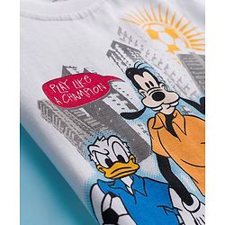 Babyhug Disney Single Jersey Knit Half Sleeves T-Shirt With Front & Back Mickey & Friends Graphics - White