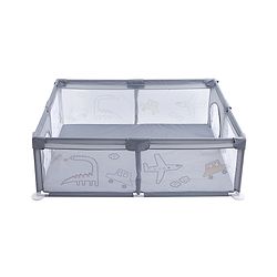 Babyhug Smart Portable Playpen with Safety Lock & Play Fence  Grey| Spacious Baby Play Area| Foldable Panels| Indoor & Outdoor Use| Easy to Assemble| Safe Play Zone for Babies & Toddlers
