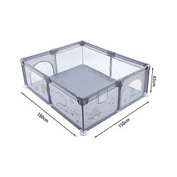 Babyhug Smart Portable Playpen with Safety Lock & Play Fence  Grey| Spacious Baby Play Area| Foldable Panels| Indoor & Outdoor Use| Easy to Assemble| Safe Play Zone for Babies & Toddlers