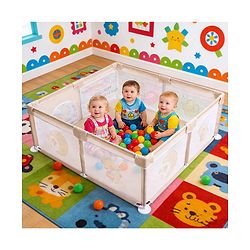 Babyhug Playpen & Play Yard  Yellow| 150 x 180 cm Large Play Area| Zipper Door & Toy Pouch| Foldable Indoor & Outdoor Playpen| Safe & Sturdy| for 05 Years Boys & Girls| Easy to Assemble