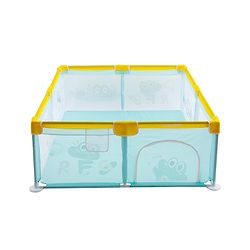 Babyhug Smart Portable Playpen with Safety Lock & Play Fence  Light Blue| Spacious Baby Play Area| Foldable Panels| Indoor & Outdoor Use| Easy to Assemble| Safe Play Zone for Babies & Toddlers