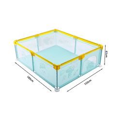 Babyhug Smart Portable Playpen with Safety Lock & Play Fence  Light Blue| Spacious Baby Play Area| Foldable Panels| Indoor & Outdoor Use| Easy to Assemble| Safe Play Zone for Babies & Toddlers