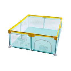 Babyhug Smart Portable Playpen with Safety Lock & Play Fence  Light Blue| Spacious Baby Play Area| Foldable Panels| Indoor & Outdoor Use| Easy to Assemble| Safe Play Zone for Babies & Toddlers