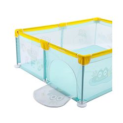 Babyhug Smart Portable Playpen with Safety Lock & Play Fence  Light Blue| Spacious Baby Play Area| Foldable Panels| Indoor & Outdoor Use| Easy to Assemble| Safe Play Zone for Babies & Toddlers