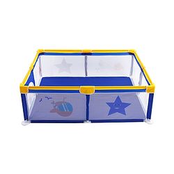 Babyhug Smart Portable Playpen with Safety Lock & Play Fence  Dark Blue| Spacious Baby Play Area| Foldable Panels| Indoor & Outdoor Use| Easy to Assemble| Safe Play Zone for Babies & Toddlers