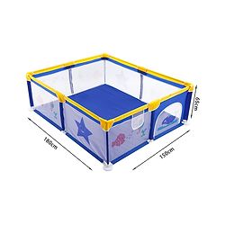 Babyhug Smart Portable Playpen with Safety Lock & Play Fence  Dark Blue| Spacious Baby Play Area| Foldable Panels| Indoor & Outdoor Use| Easy to Assemble| Safe Play Zone for Babies & Toddlers
