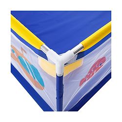 Babyhug Smart Portable Playpen with Safety Lock & Play Fence  Dark Blue| Spacious Baby Play Area| Foldable Panels| Indoor & Outdoor Use| Easy to Assemble| Safe Play Zone for Babies & Toddlers