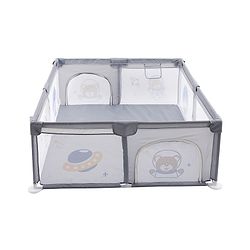 Babyhug Smart Portable Playpen with Safety Lock & Play Fence  Grey| Spacious Baby Play Area| Foldable Panels| Indoor & Outdoor Use| Easy to Assemble| Safe Play Zone for Babies & Toddlers