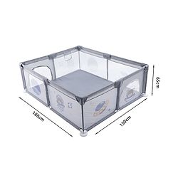 Babyhug Smart Portable Playpen with Safety Lock & Play Fence  Grey| Spacious Baby Play Area| Foldable Panels| Indoor & Outdoor Use| Easy to Assemble| Safe Play Zone for Babies & Toddlers