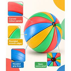 Babyhug Activity Exercise & Fitness Ball for Kids| 12 Activity Fixtures & 2 Rings| DIY Assembly Toy| Learning & Educational Puzzle Ball| Logical Thinking & Brain Development| BIS Certified
