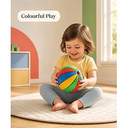 Babyhug Activity Exercise & Fitness Ball for Kids| 12 Activity Fixtures & 2 Rings| DIY Assembly Toy| Learning & Educational Puzzle Ball| Logical Thinking & Brain Development| BIS Certified