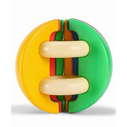 Babyhug Activity Exercise & Fitness Ball for Kids| 12 Activity Fixtures & 2 Rings| DIY Assembly Toy| Learning & Educational Puzzle Ball| Logical Thinking & Brain Development| BIS Certified
