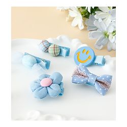 Babyhug Free Size Hair Pins And Clips Pack of 5 - Blue