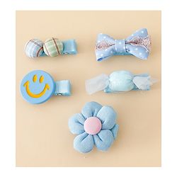 Babyhug Free Size Hair Pins And Clips Pack of 5 - Blue
