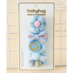 Babyhug Free Size Hair Pins And Clips Pack of 5 - Blue