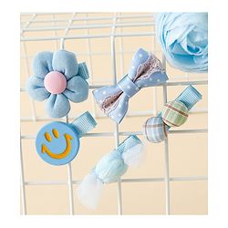 Babyhug Free Size Hair Pins And Clips Pack of 5 - Blue