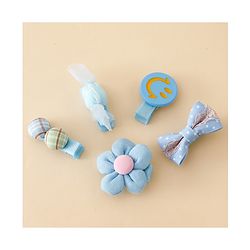 Babyhug Free Size Hair Pins And Clips Pack of 5 - Blue