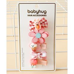 Babyhug Hair Clips With Applique Pack of 5 - Pink