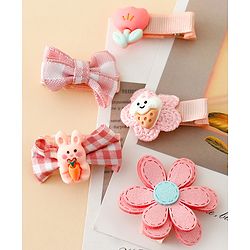 Babyhug Hair Clips With Applique Pack of 5 - Pink