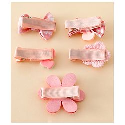 Babyhug Hair Clips With Applique Pack of 5 - Pink