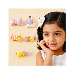 Babyhug Free Size Hair Pins And Clips Pack of 5 - Multicolor
