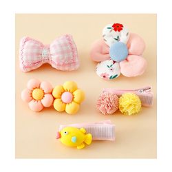 Babyhug Free Size Hair Pins And Clips Pack of 5 - Multicolor