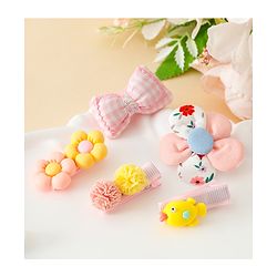 Babyhug Free Size Hair Pins And Clips Pack of 5 - Multicolor