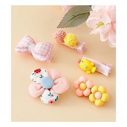 Babyhug Free Size Hair Pins And Clips Pack of 5 - Multicolor
