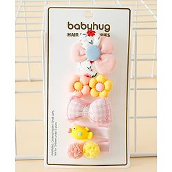 Babyhug Free Size Hair Pins And Clips Pack of 5 - Multicolor