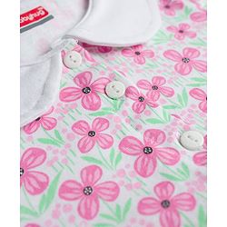Babyhug Single Jersey Knit Cap Sleeves Floral Printed Frock with Bloomer - Pink