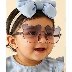 Babyhug Free Size Headbands With Bow Applique & Sunglasses - Light Blue