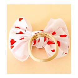 Babyhug Free Size Hearts Printed Headband With Bow Applique & Sunglasses - Red