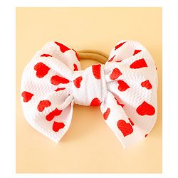 Babyhug Free Size Hearts Printed Headband With Bow Applique & Sunglasses - Red