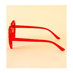 Babyhug Free Size Hearts Printed Headband With Bow Applique & Sunglasses - Red