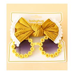 Babyhug Free Size Headbands with Bow Applique - Yelow