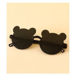 Babyhug Free Size Headband With Floral Applique & Animal Shaped Sunglasses - White & Black