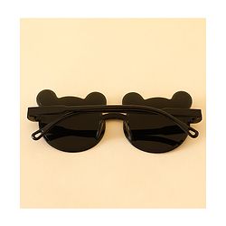 Babyhug Free Size Headband With Floral Applique & Animal Shaped Sunglasses - White & Black