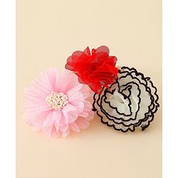 Babyhug Headband with Floral Applique Pack of 3 Free Size - Multicolor