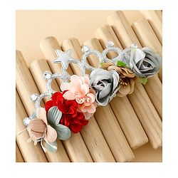 Babyhug Headbands With Floral Applique - Multicolor