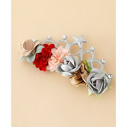 Babyhug Headbands With Floral Applique - Multicolor