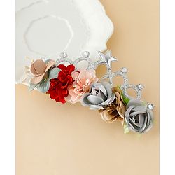 Babyhug Headbands With Floral Applique - Multicolor