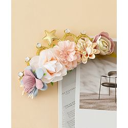 Babyhug Headbands With Floral Applique - Multicolor