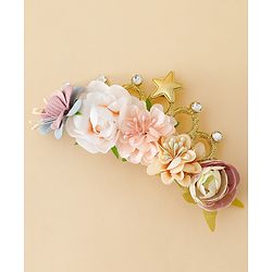 Babyhug Headbands With Floral Applique - Multicolor