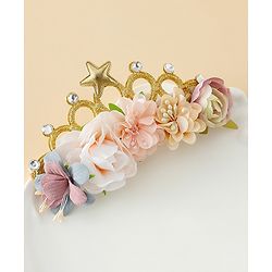 Babyhug Headbands With Floral Applique - Multicolor
