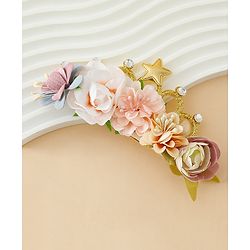 Babyhug Headbands With Floral Applique - Multicolor