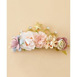 Babyhug Headbands With Floral Applique - Multicolor