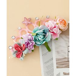 Babyhug Headbands With Floral Applique - Multicolor